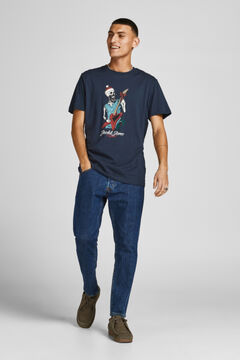 Springfield Skull cotton T-shirt marineblau