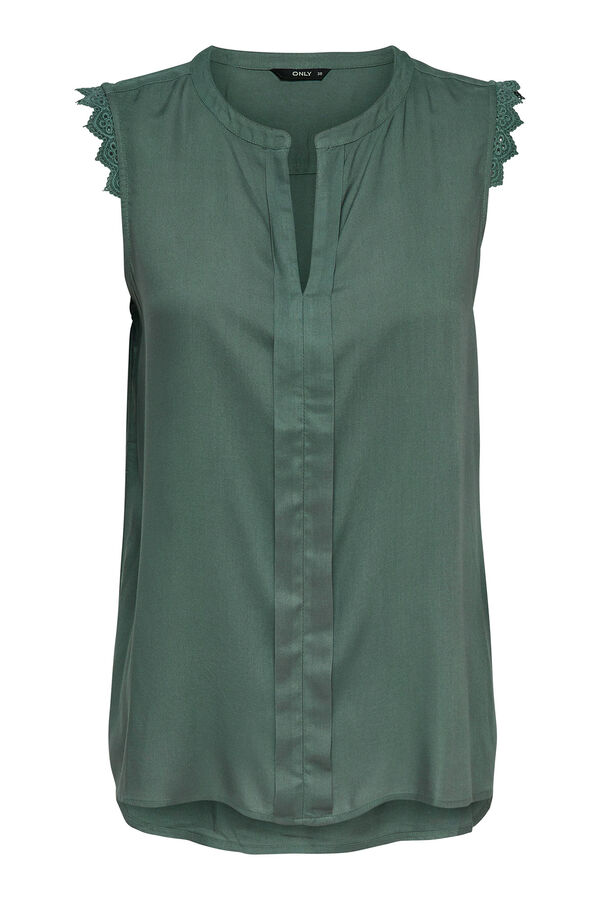 Only Long sleeveless top green