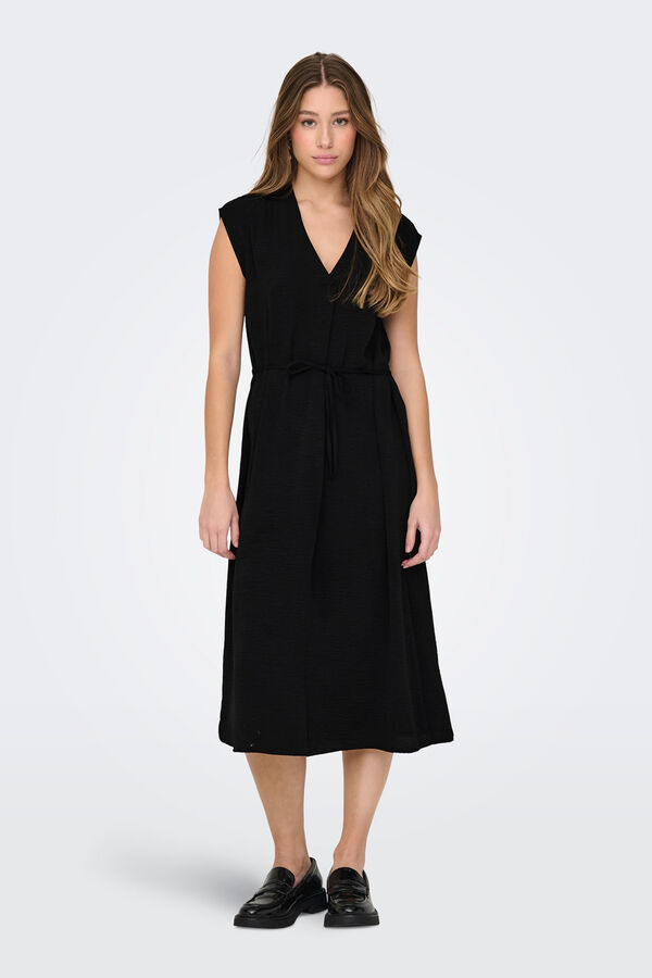 JDY Vestido midi fluido negro
