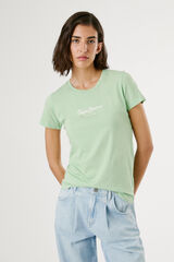 Pepe Jeans Camiseta b&aacute;sica manga corta logo frontal verde