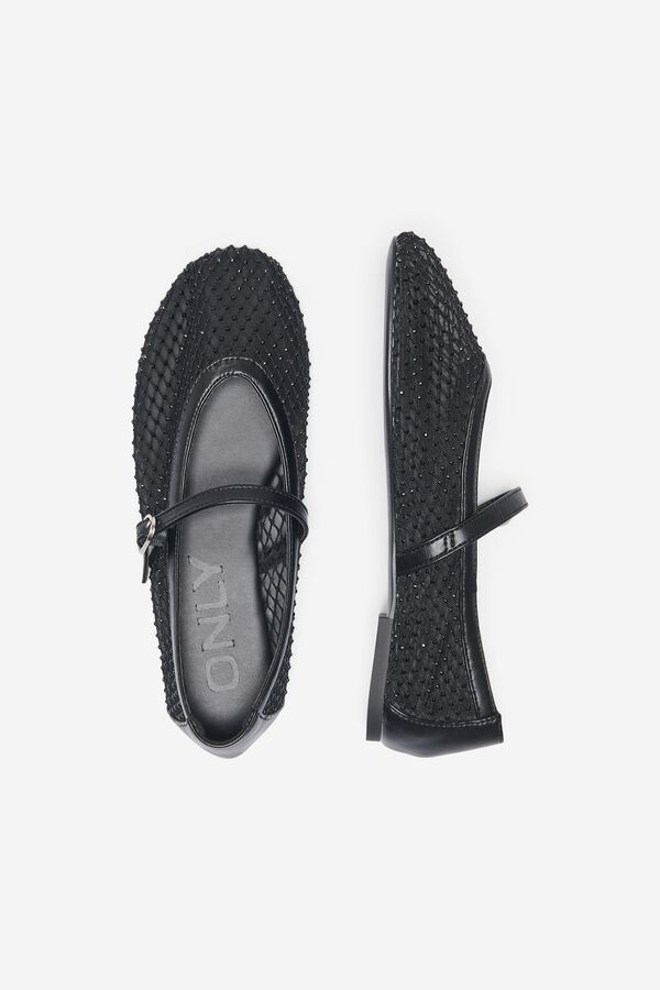 Only Bailarina plana calada strass negro