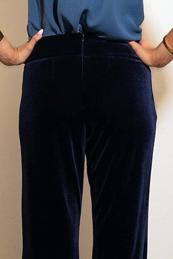 Cul Sac Velvet flared trousers blue