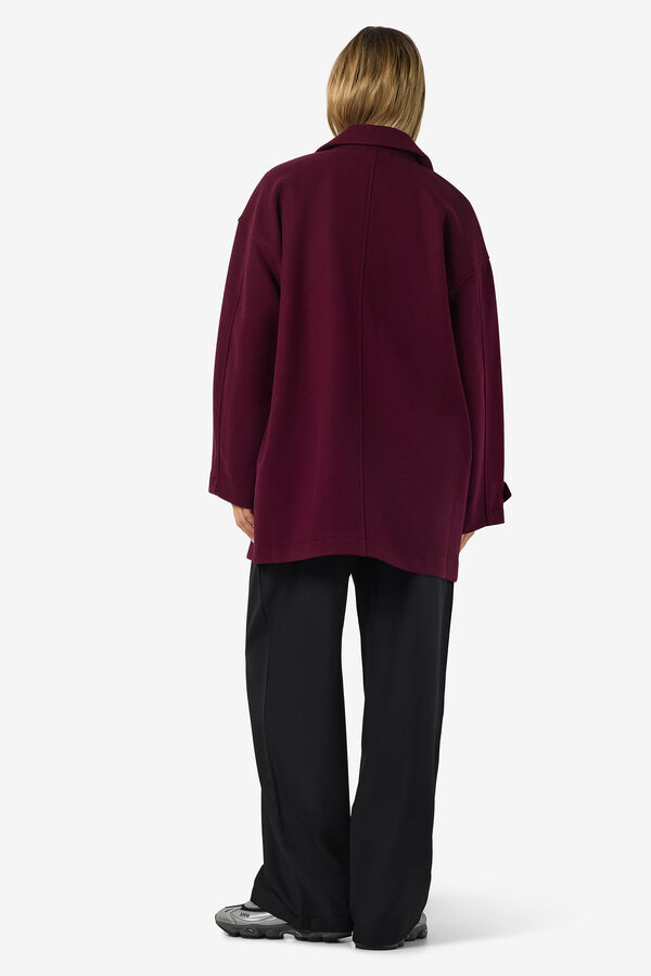 Noisy May Short coat with lapels printed