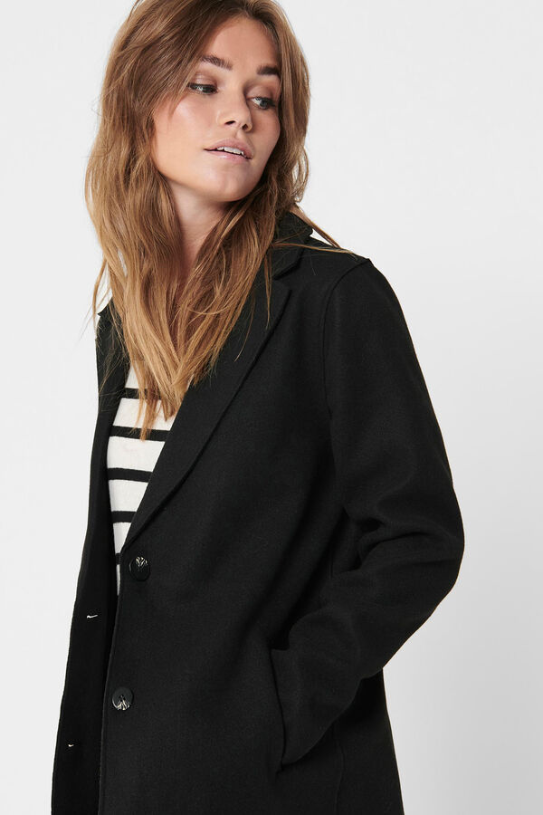 Springfield Women's coat with lapel collar and buttons noir
