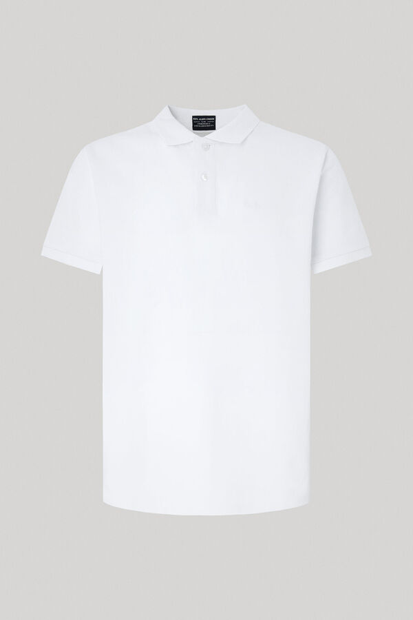 Springfield Piqué-Poloshirt mit Logostickerei blanco