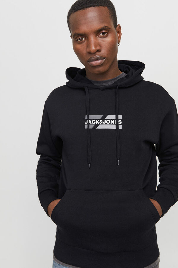 Jack & Jones Sudadera logo frontal negro