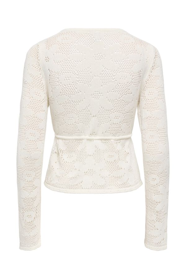 Only Openwork crochet cardigan beige