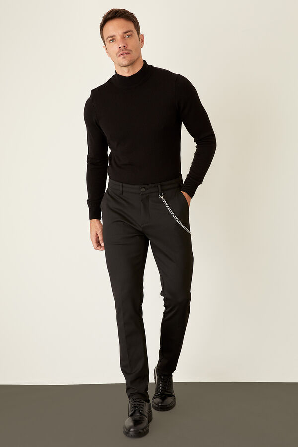 DeFacto Pullover mit Stehkragen Schwarz