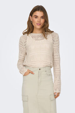 JDY Su&eacute;ter de gola gola redonda com detalhes vazados