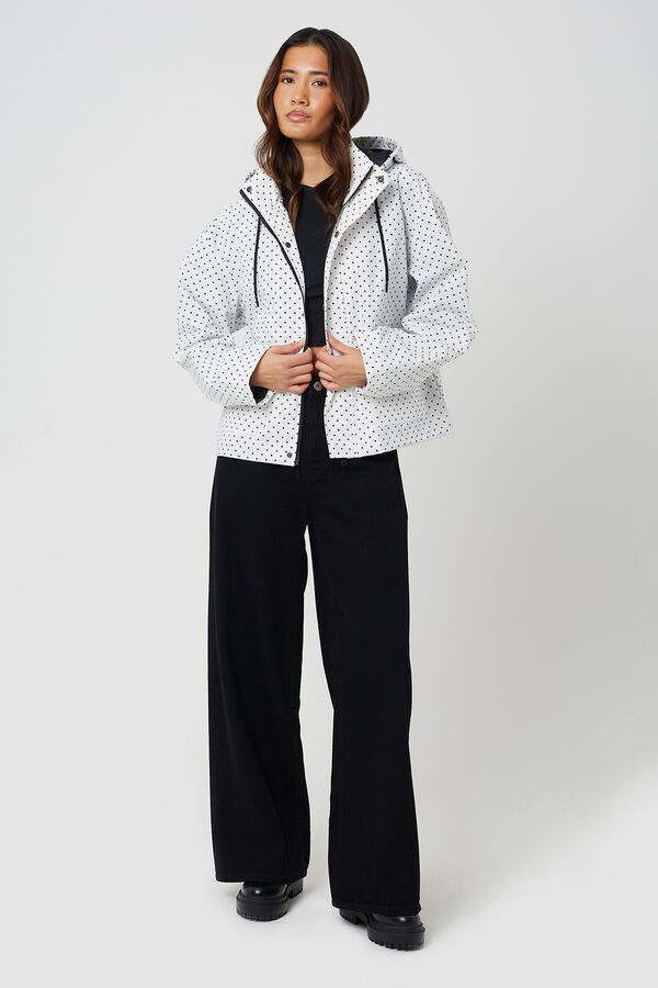 Brave Soul Short hooded raincoat white
