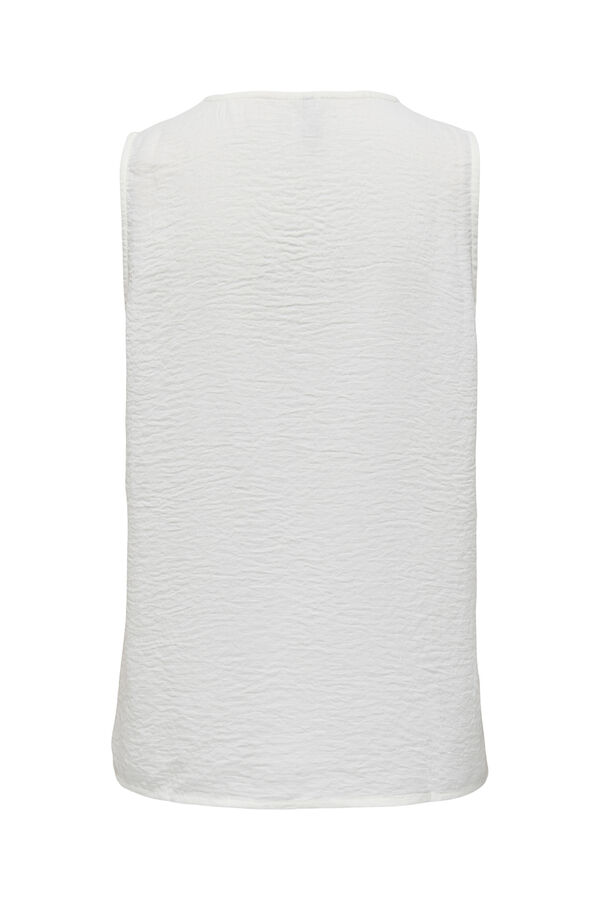 JDY Sleeveless front pleat blouse white