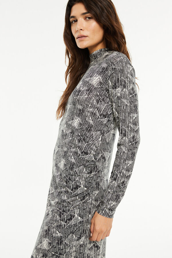 System Action Vestido largo estampado negro