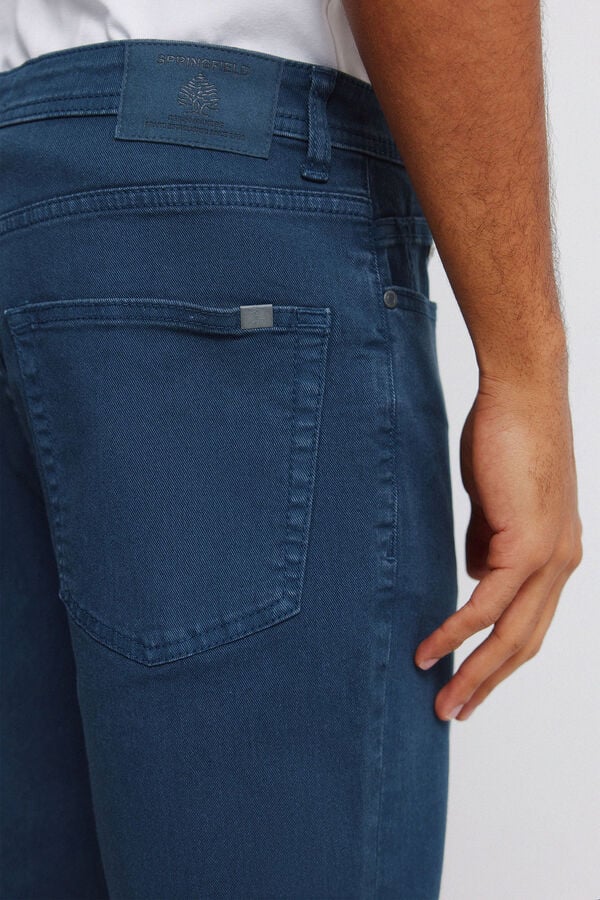 Springfield Cal&ccedil;as 5 bolsos lavagem slim fit azul