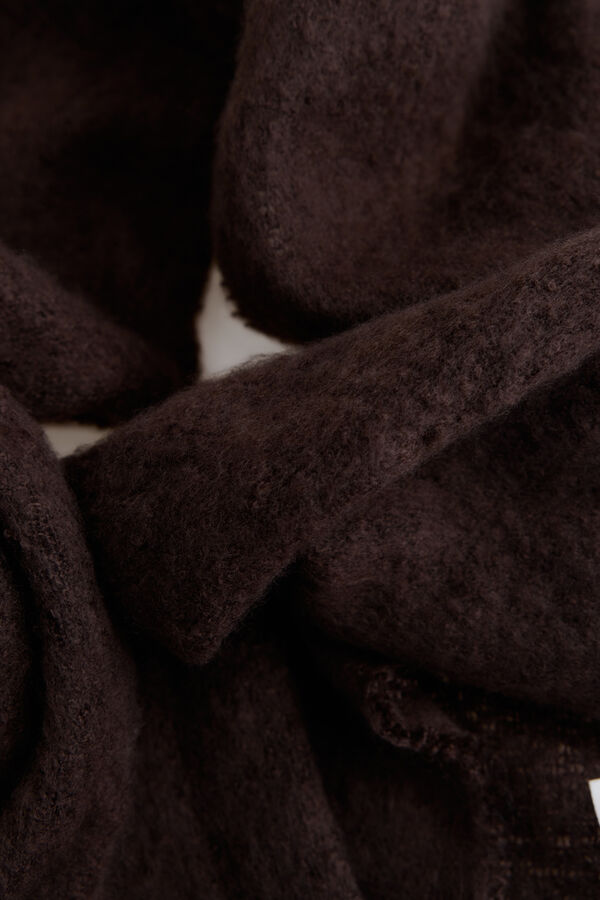 Springfield Plain scarf with tassels brown