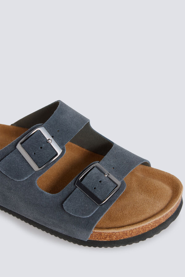 Springfield Leather double buckle sandal grey