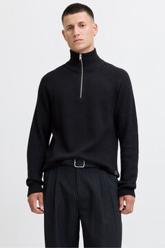 Jack & Jones Pullover mit Rei&szlig;verschluss am Ausschnitt Schwarz