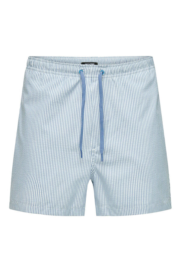 Springfield Textured swim shorts with stripes bluish