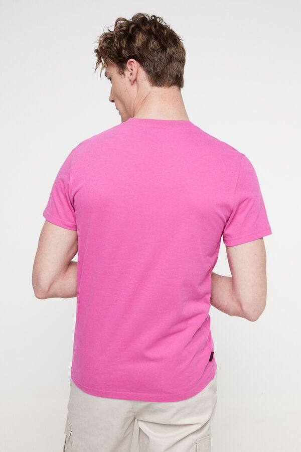 Springfield T-Shirt aus Bio-Baumwolle mit Logo Essential rosa