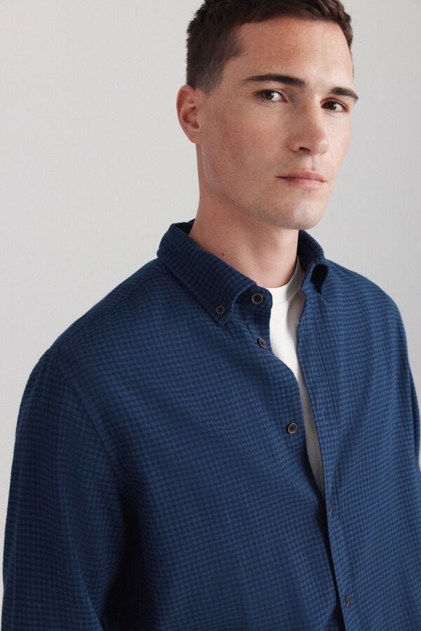 Springfield Chemise &agrave; carreaux vichy bleu