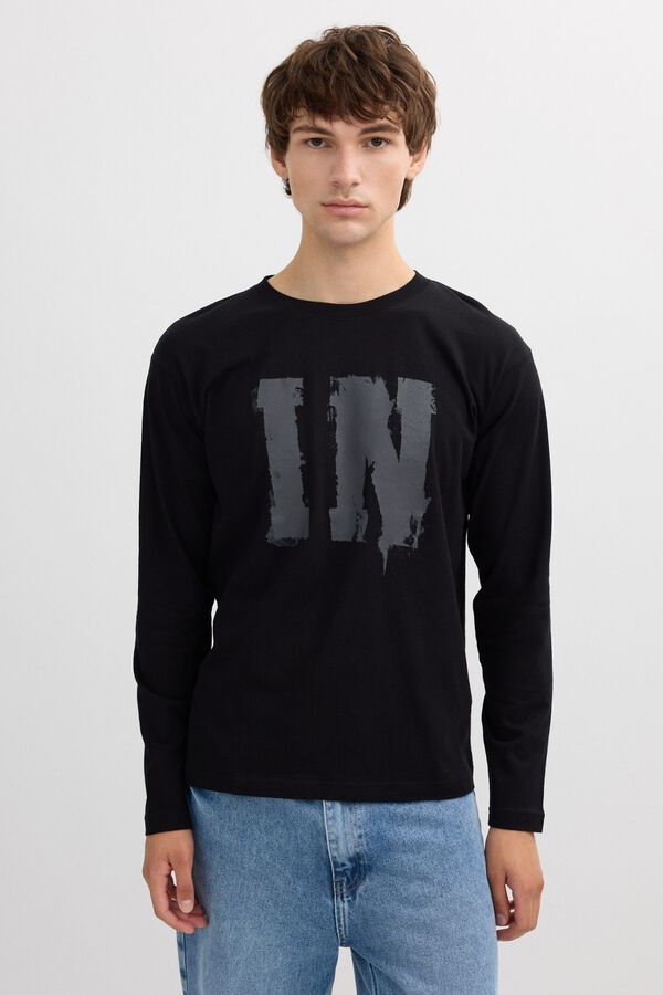 Inside Long sleeve graphic T-shirt black