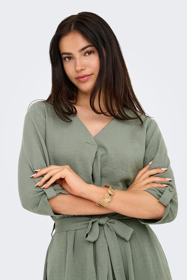 JDY 3/4 sleeve short dress grey