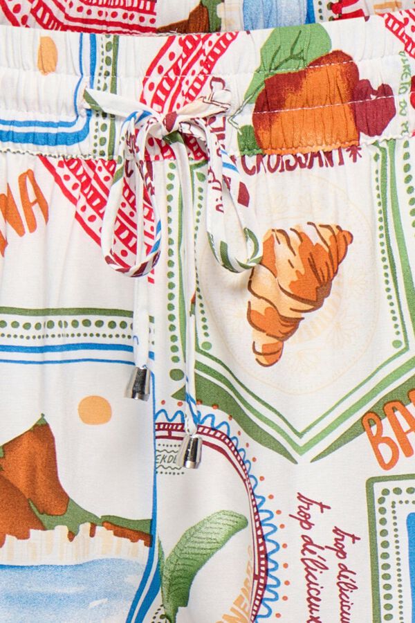 JDY Short fluido estampado blanco