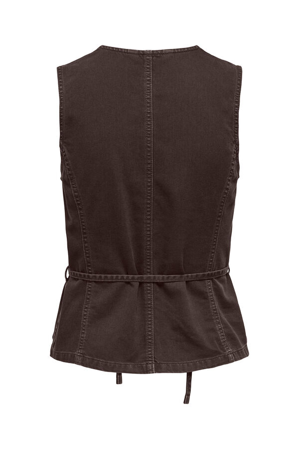 Only Gilet with buttons and belt brown