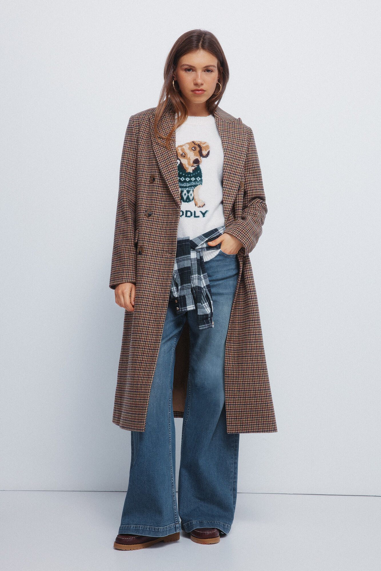 Springfield Casaco longo xadrez sobretudo