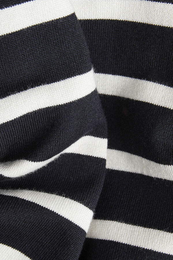 Springfield Striped fine jersey-knit T-shirt black