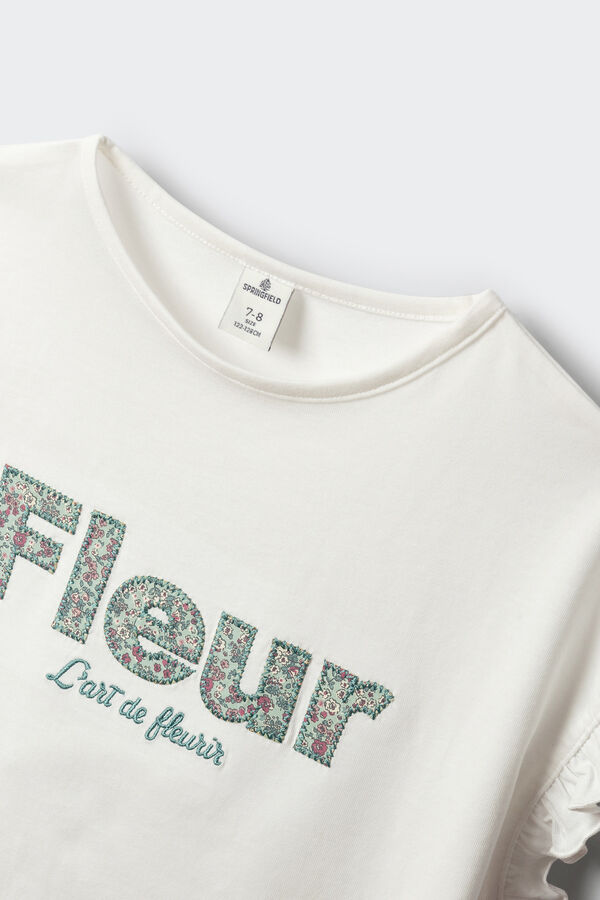 Springfield Kids Majica kratkih rukava sa cvetnim dezenom za devojčice Bež