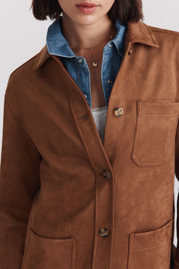 Springfield Faux suede jacket nude