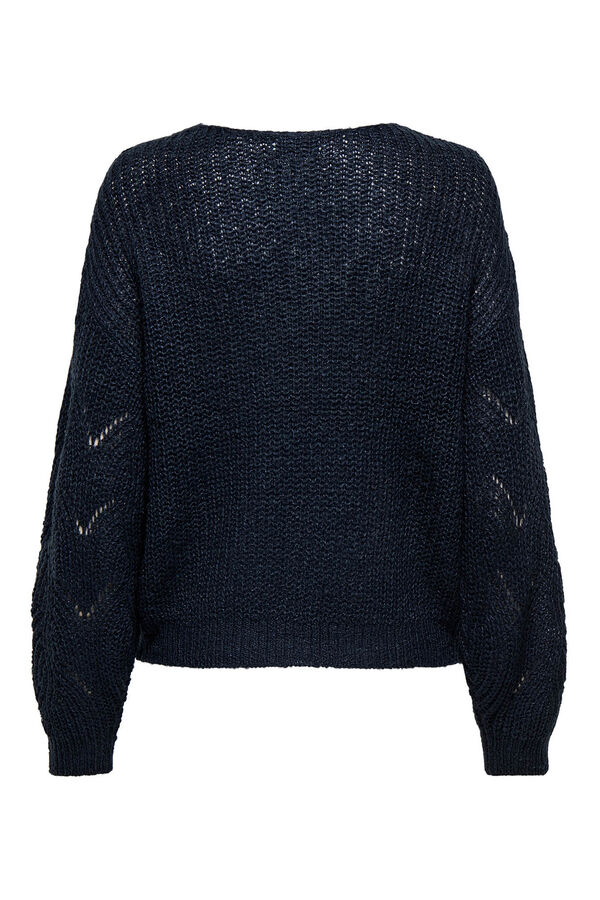 JDY Jersey cuello pico lurex azul