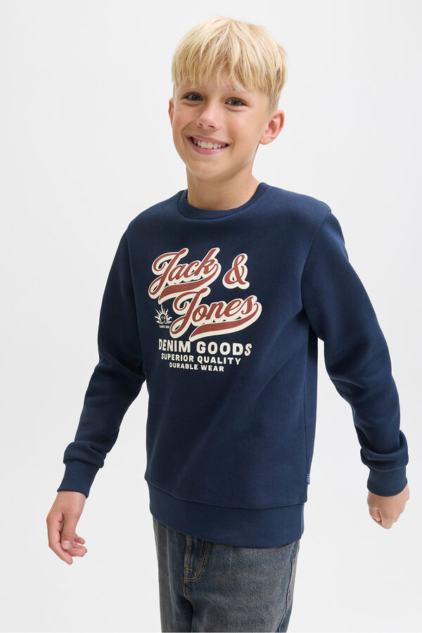 Jack & Jones Junior Sudadera logo grande azul