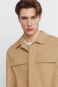 Springfield Sobrecamisa com fecho-&eacute;clair em algod&atilde;o