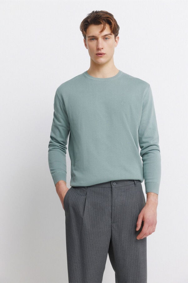 Springfield Relaxed fit striped straight trousers grey