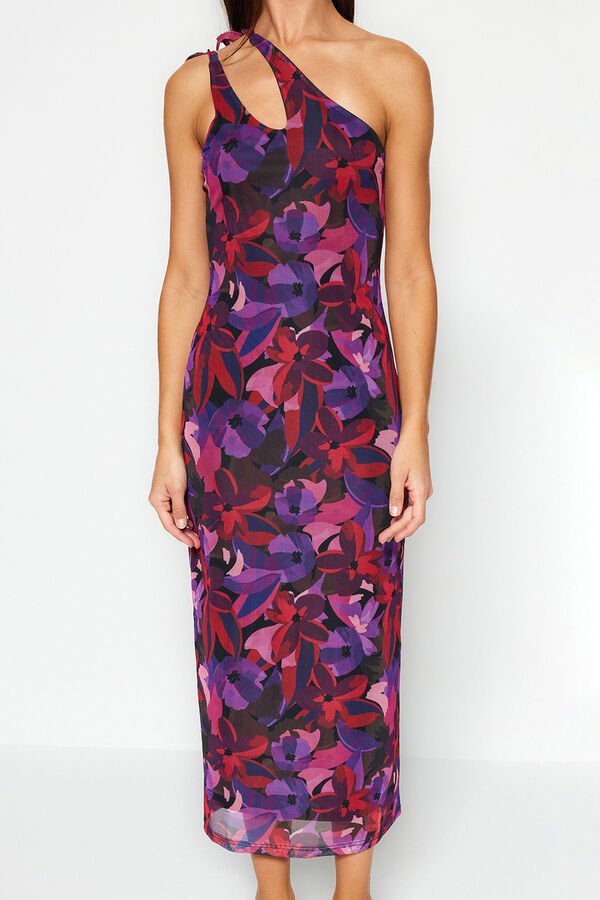 Trendyol Vestido midi ajustado cut out blanco