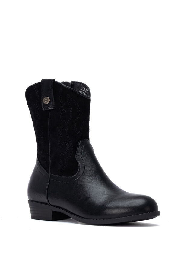 XTI Faux suede cowboy ankle boots black