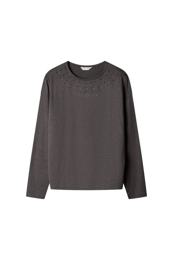 Springfield Long sleeve pearl T-shirt grey