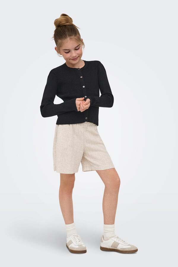Only Girls Soft round neck cardigan noir