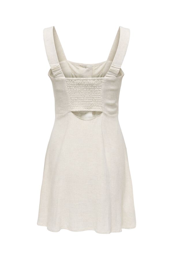 Only Vestido corto de lino beige