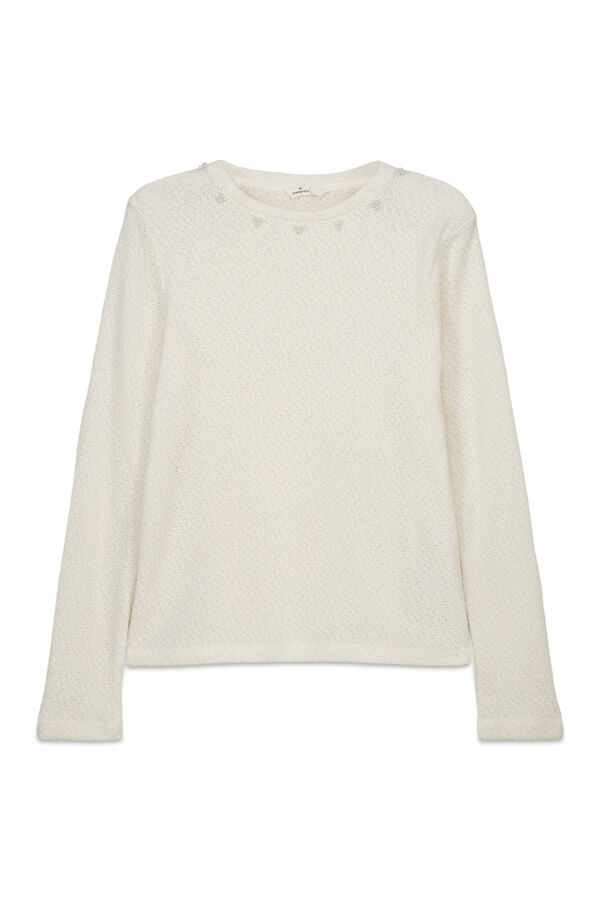 Springfield Chenille T-shirt with fancy neck brown