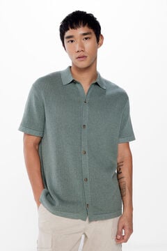Springfield Pull manches courtes col polo vert