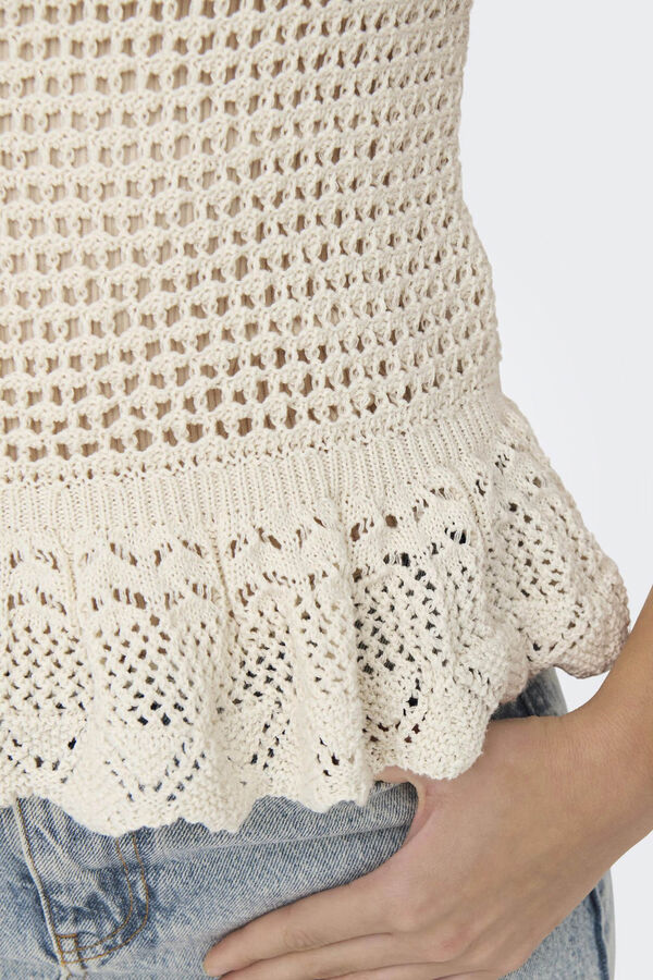 Only crochet straps top  grey