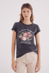 Springfield Tee-shirt "March&eacute; aux fleurs" gris