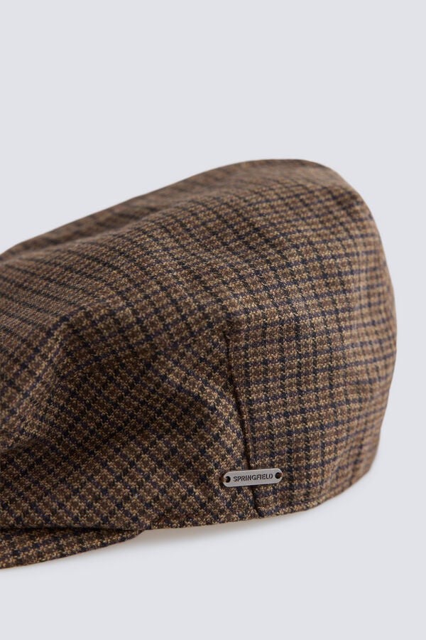 Springfield Plaid flat cap mink