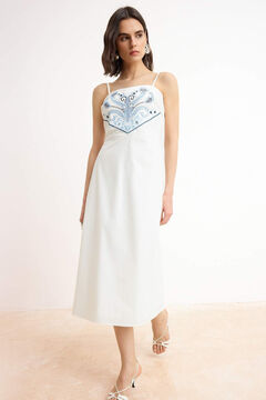 Trendyol Vestido midi tirantes bordado