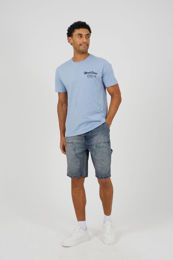 Brave Soul Printed short sleeve T-shirt blue