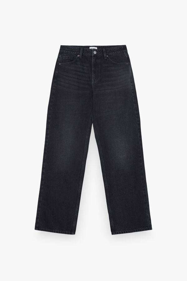 Balmohk Jeans straight tiro medio negro