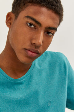 Springfield T-shirt microriscas bordada azul