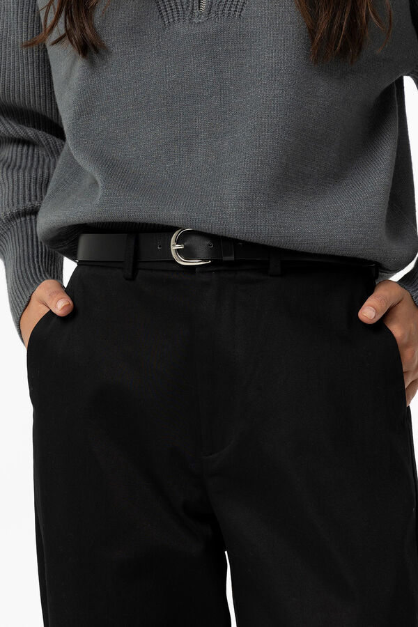 Tiffosi Tailor-made trousers with belt black